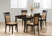 Gabriel 5-piece Extension Leaf Dining Table Set Cappuccino - Casa Morelos / Coahuila Furniture (Oklahoma City, OK)