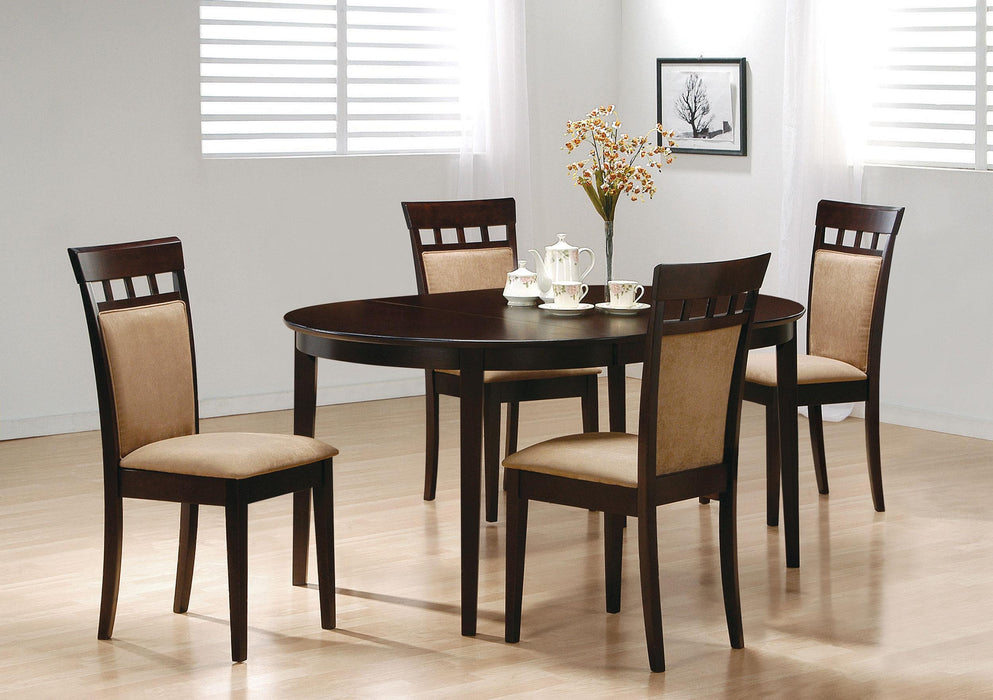 Gabriel 5-piece Extension Leaf Dining Table Set Cappuccino - Casa Morelos / Coahuila Furniture (Oklahoma City, OK)