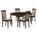 Gabriel 5-piece Extension Leaf Dining Table Set Cappuccino - Casa Morelos / Coahuila Furniture (Oklahoma City, OK)