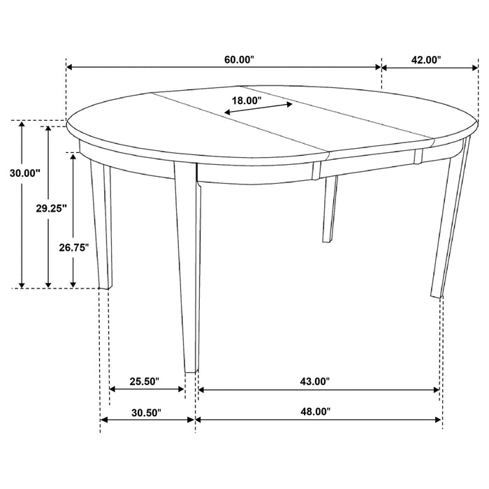 Gabriel 5-piece Extension Leaf Dining Table Set Cappuccino - Casa Morelos / Coahuila Furniture (Oklahoma City, OK)