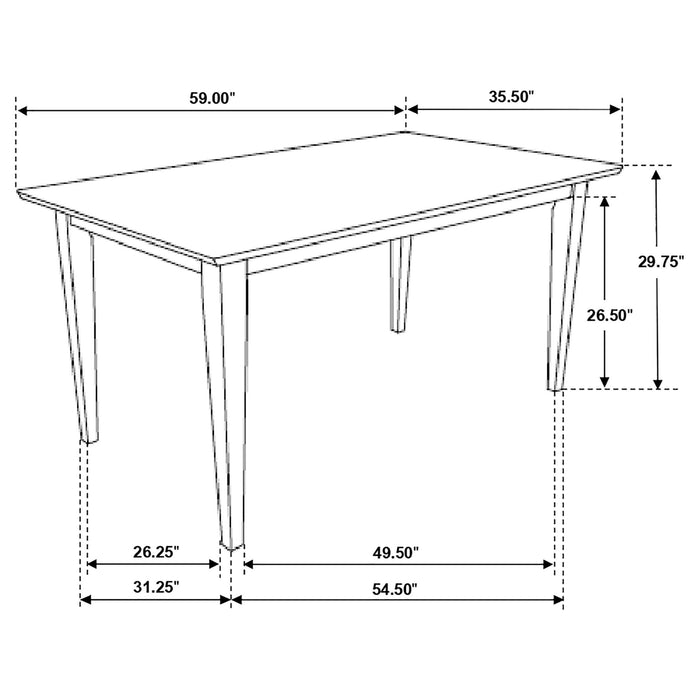Gabriel 5-piece Rectangular 59-inch Closed Back Dining Set Cappuccino - Casa Morelos / Coahuila Furniture (Oklahoma City, OK)
