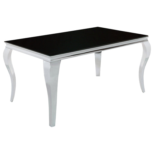 Carone Rectangular Dining Table Chrome and Black - Casa Morelos / Coahuila Furniture (Oklahoma City, OK)