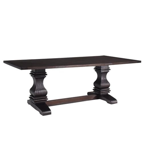 Parkins Double Pedestals Dining Table Rustic Espresso - Casa Morelos / Coahuila Furniture (Oklahoma City, OK)