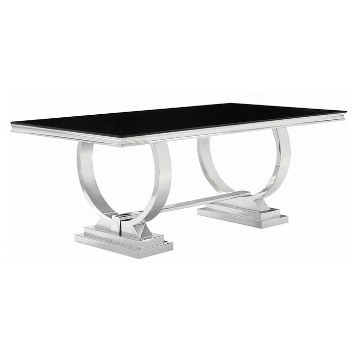 Antoine Rectangular Glass Top Dining Set Chrome - Casa Morelos / Coahuila Furniture (Oklahoma City, OK)
