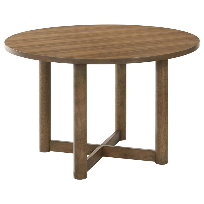 Crestmore 5-piece 46-inch Round Wood Dining Table Set Walnut - Casa Morelos / Coahuila Furniture (Oklahoma City, OK)