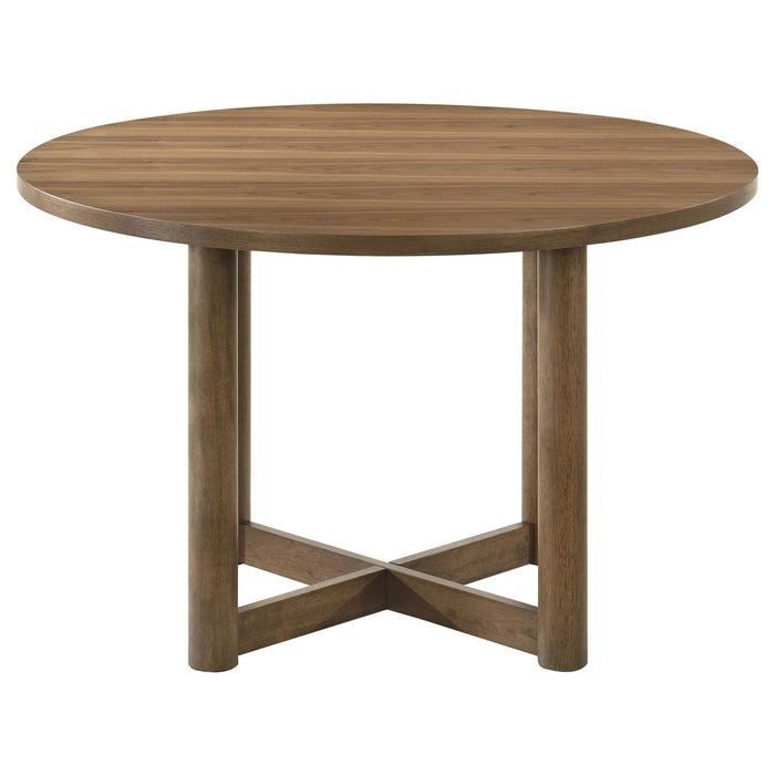 Crestmore 5-piece 46-inch Round Wood Dining Table Set Walnut - Casa Morelos / Coahuila Furniture (Oklahoma City, OK)