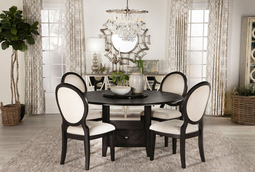 Twyla 5-piece Round Dining Set Dark Cocoa and Cream - Casa Morelos / Coahuila Furniture (Oklahoma City, OK)