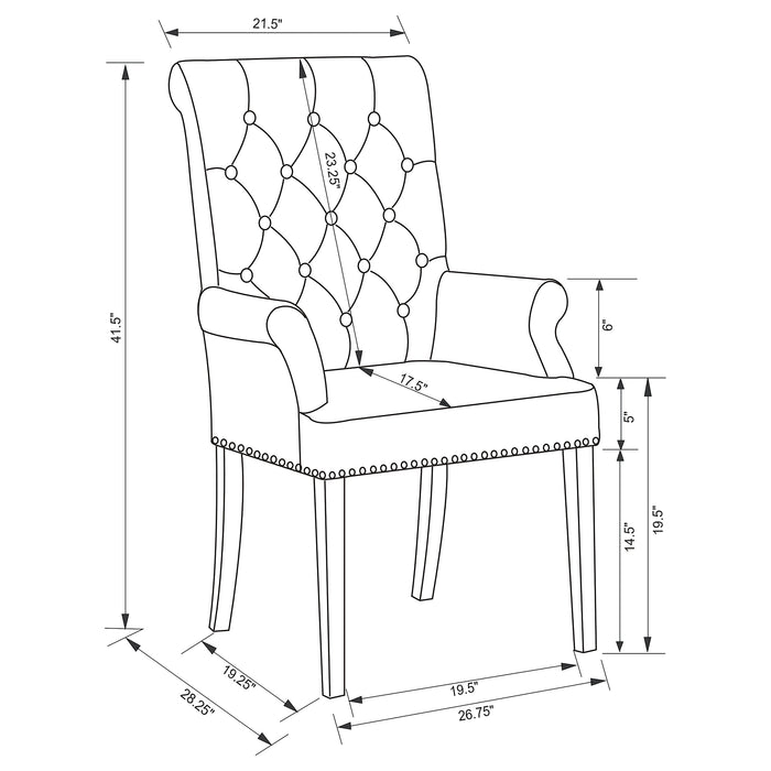 Alana Arm Chairs - Casa Morelos / Coahuila Furniture (Oklahoma City, OK)