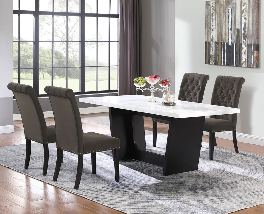 Sherry Rectangular Marble Top Dining Table set - Casa Morelos / Coahuila Furniture (Oklahoma City, OK)