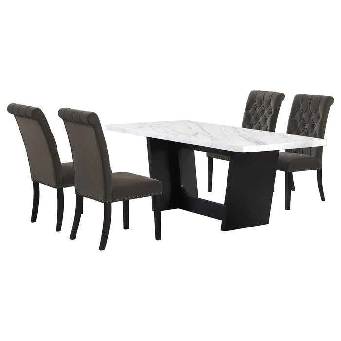 Sherry Rectangular Marble Top Dining Table set - Casa Morelos / Coahuila Furniture (Oklahoma City, OK)