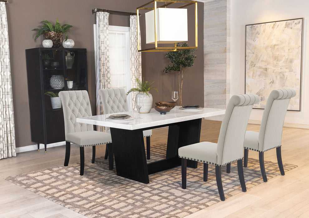 Sherry Rectangular Marble Top Dining Table set - Casa Morelos / Coahuila Furniture (Oklahoma City, OK)
