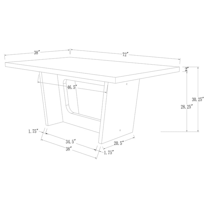 Sherry Rectangular Marble Top Dining Table set - Casa Morelos / Coahuila Furniture (Oklahoma City, OK)