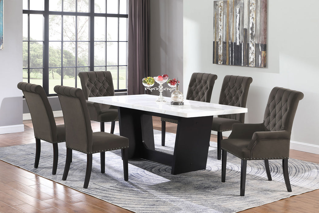 Sherry Rectangular Marble Top Dining Table set - Casa Morelos / Coahuila Furniture (Oklahoma City, OK)