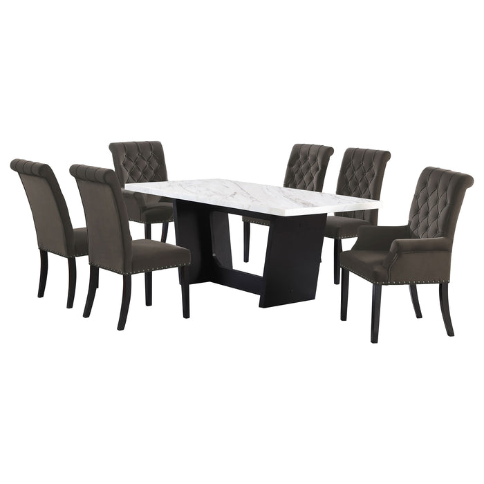 Sherry Rectangular Marble Top Dining Table set - Casa Morelos / Coahuila Furniture (Oklahoma City, OK)