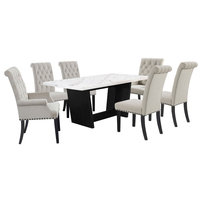 Sherry Rectangular Marble Top Dining Table set - Casa Morelos / Coahuila Furniture (Oklahoma City, OK)