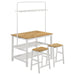 Edgeworth 3-piece Kitchen Island Counter Table Set White - Casa Morelos / Coahuila Furniture (Oklahoma City, OK)