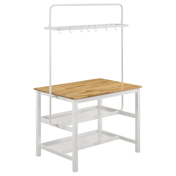 Edgeworth 3-piece Kitchen Island Counter Table Set White - Casa Morelos / Coahuila Furniture (Oklahoma City, OK)