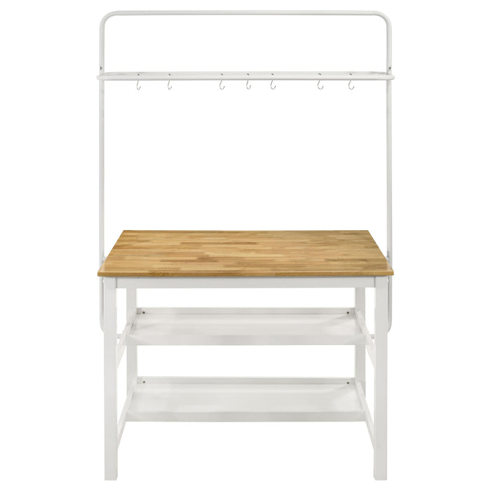 Edgeworth 3-piece Kitchen Island Counter Table Set White - Casa Morelos / Coahuila Furniture (Oklahoma City, OK)