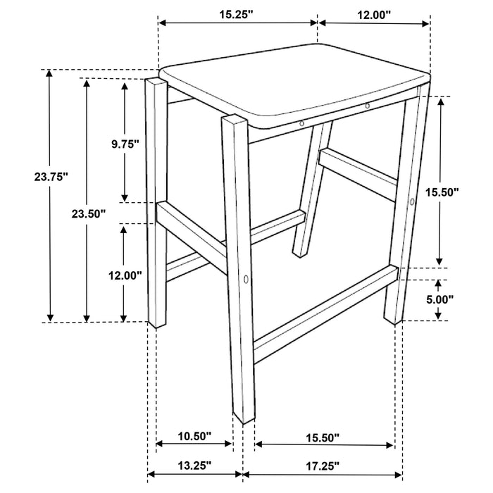 Edgeworth 3-piece Kitchen Island Counter Table Set White - Casa Morelos / Coahuila Furniture (Oklahoma City, OK)