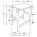 Edgeworth 3-piece Kitchen Island Counter Table Set White - Casa Morelos / Coahuila Furniture (Oklahoma City, OK)