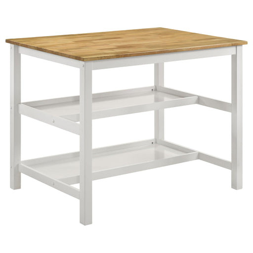 Edgeworth Kitchen Island Counter Table Brown and White - Casa Morelos / Coahuila Furniture (Oklahoma City, OK)