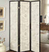 Felice 3-panel French Script Print Folding Screen Espresso - Casa Morelos / Coahuila Furniture (Oklahoma City, OK)
