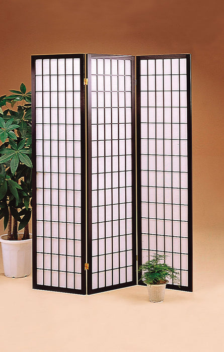 Carrie 3-panel Folding Screen Black and White - Casa Morelos / Coahuila Furniture (Oklahoma City, OK)