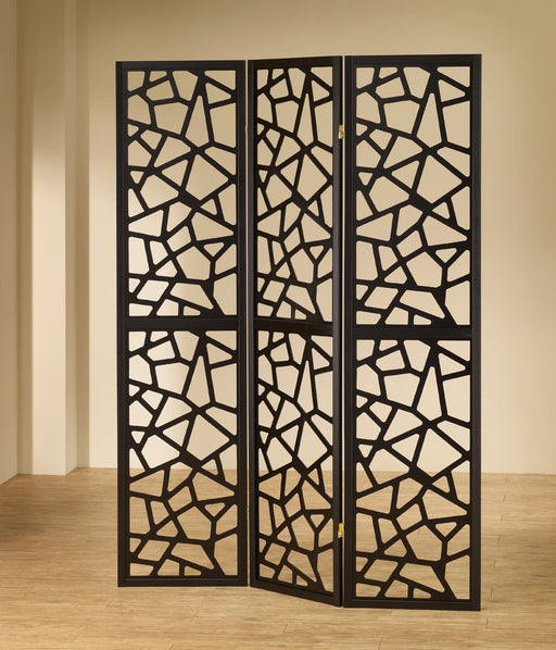 Nailan 3-panel Open Mosaic Pattern Room Divider Black - Casa Morelos / Coahuila Furniture (Oklahoma City, OK)