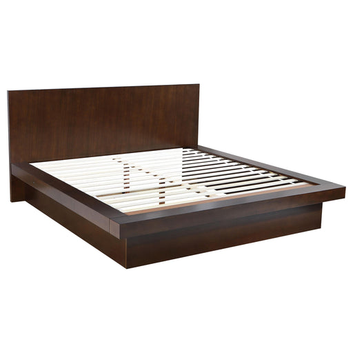 Jessica Eastern King & Queen Platform Bed with Rail Seating Cappuccino - Casa Morelos / Coahuila Furniture (Oklahoma City, OK)
