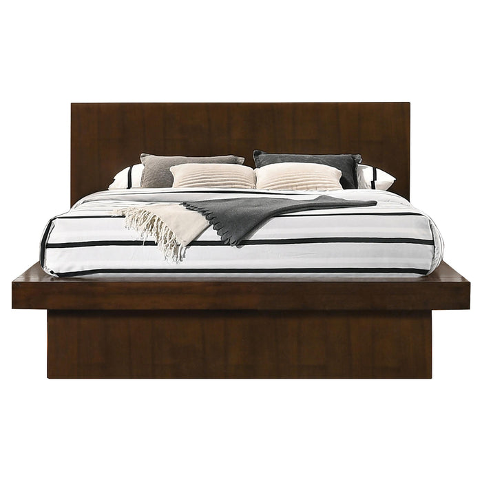 Jessica Eastern King & Queen Platform Bed with Rail Seating Cappuccino - Casa Morelos / Coahuila Furniture (Oklahoma City, OK)