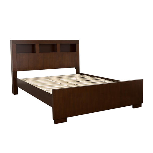 Jessica California King, E.king, & Queen Bed with Storage Headboard Cappuccino - Casa Morelos / Coahuila Furniture (Oklahoma City, OK)
