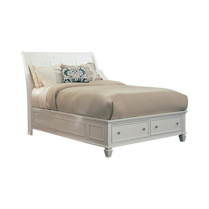 Sandy Beach Queen & E.King Panel Bed with High Headboard Black & White - Casa Morelos / Coahuila Furniture (Oklahoma City, OK)