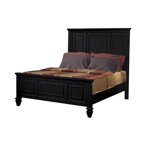 Sandy Beach Queen & E.King Panel Bed with High Headboard Black & White - Casa Morelos / Coahuila Furniture (Oklahoma City, OK)