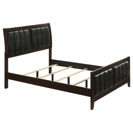 Carlton Full & Twin Upholstered Panel Bed Cappuccino and Black - Casa Morelos / Coahuila Furniture (Oklahoma City, OK)