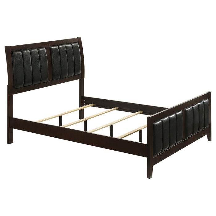 Carlton Full & Twin Upholstered Panel Bed Cappuccino and Black - Casa Morelos / Coahuila Furniture (Oklahoma City, OK)