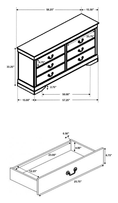 Louis Philippe Bedroom Set - Casa Morelos / Coahuila Furniture (Oklahoma City, OK)