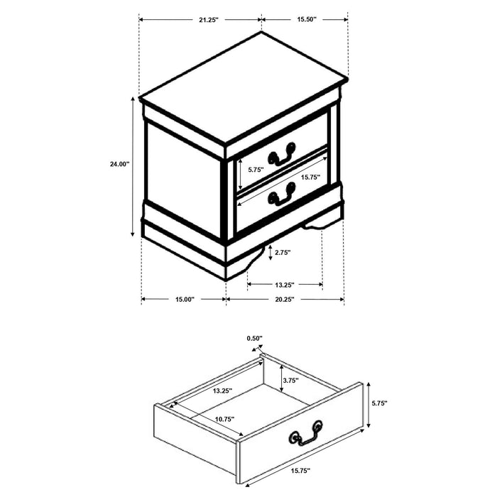 Louis Philippe Nightstand - Casa Morelos / Coahuila Furniture (Oklahoma City, OK)