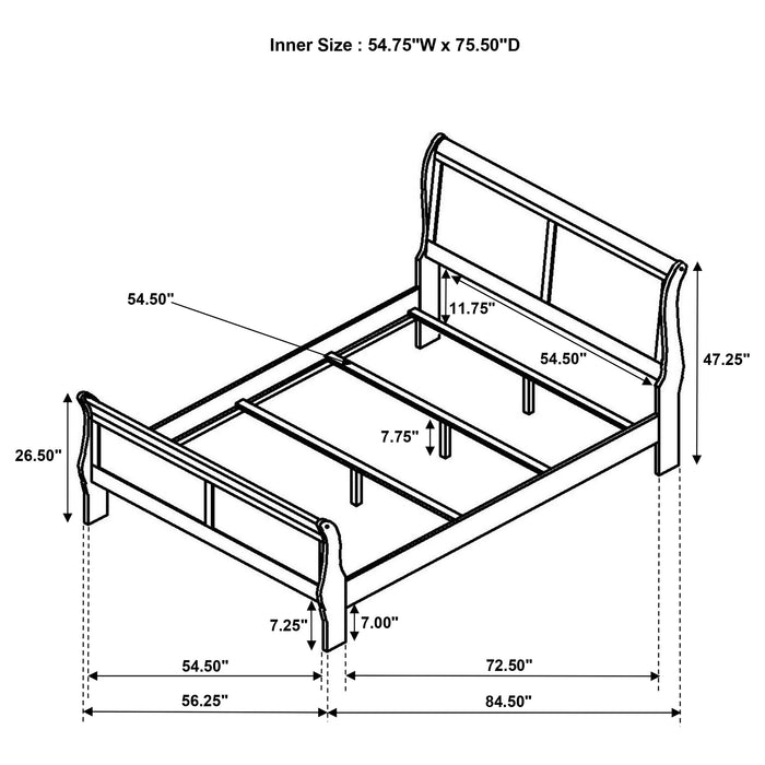 Louis Philippe Eastern King, Full, & Queen Bed - Casa Morelos / Coahuila Furniture (Oklahoma City, OK)