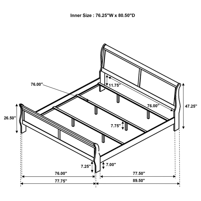 Louis Philippe Eastern King, Full, & Queen Bed - Casa Morelos / Coahuila Furniture (Oklahoma City, OK)