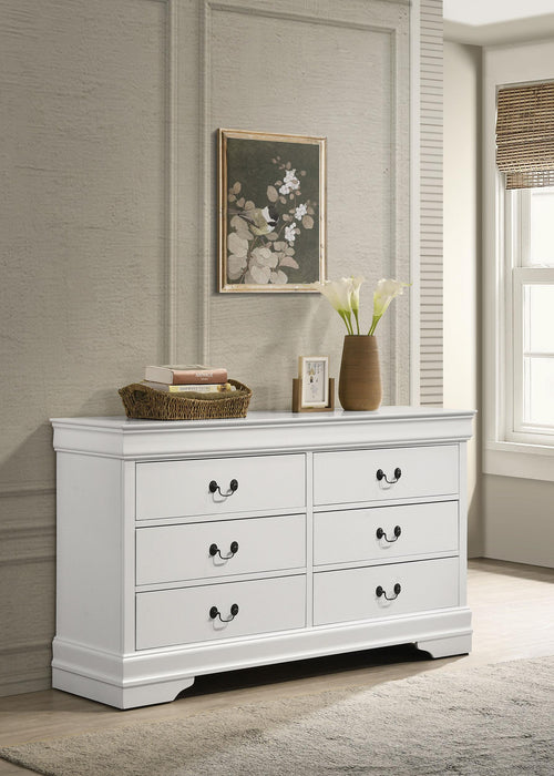 Louis Philippe 6-drawer Dresser White - Casa Morelos / Coahuila Furniture (Oklahoma City, OK)