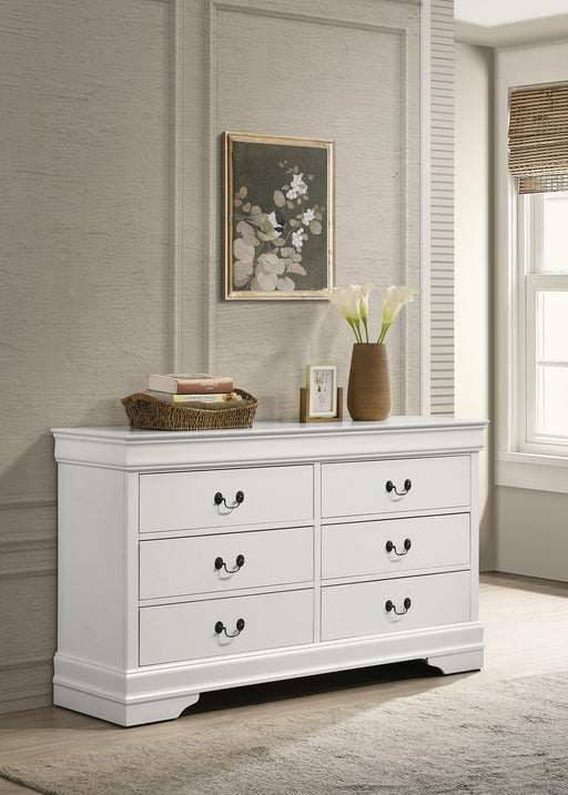 Louis Philippe 6-drawer Dresser White - Casa Morelos / Coahuila Furniture (Oklahoma City, OK)