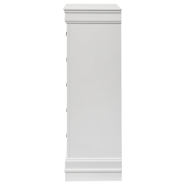 Louis Philippe 5-drawer Bedroom Chest White - Casa Morelos / Coahuila Furniture (Oklahoma City, OK)