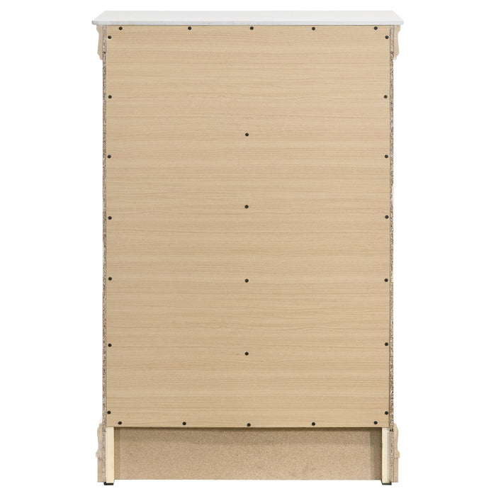 Louis Philippe 5-drawer Bedroom Chest White - Casa Morelos / Coahuila Furniture (Oklahoma City, OK)