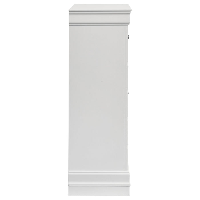 Louis Philippe 5-drawer Bedroom Chest White - Casa Morelos / Coahuila Furniture (Oklahoma City, OK)