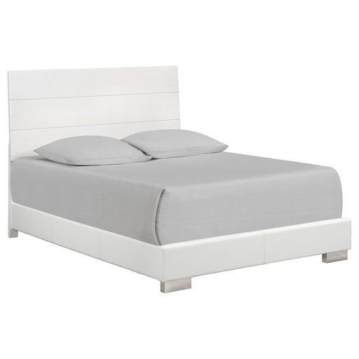 Felicity Eastern King, Queen, & Cal.King Panel Bed Glossy White - Casa Morelos / Coahuila Furniture (Oklahoma City, OK)