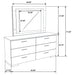 Felicity 6-drawer Dresser with LED Mirror White High Gloss - Casa Morelos / Coahuila Furniture (Oklahoma City, OK)