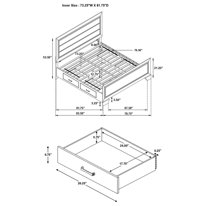Kauffman Panel Platform Storage Bed - Casa Morelos / Coahuila Furniture (Oklahoma City, OK)