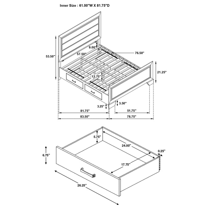 Kauffman Panel Platform Storage Bed - Casa Morelos / Coahuila Furniture (Oklahoma City, OK)