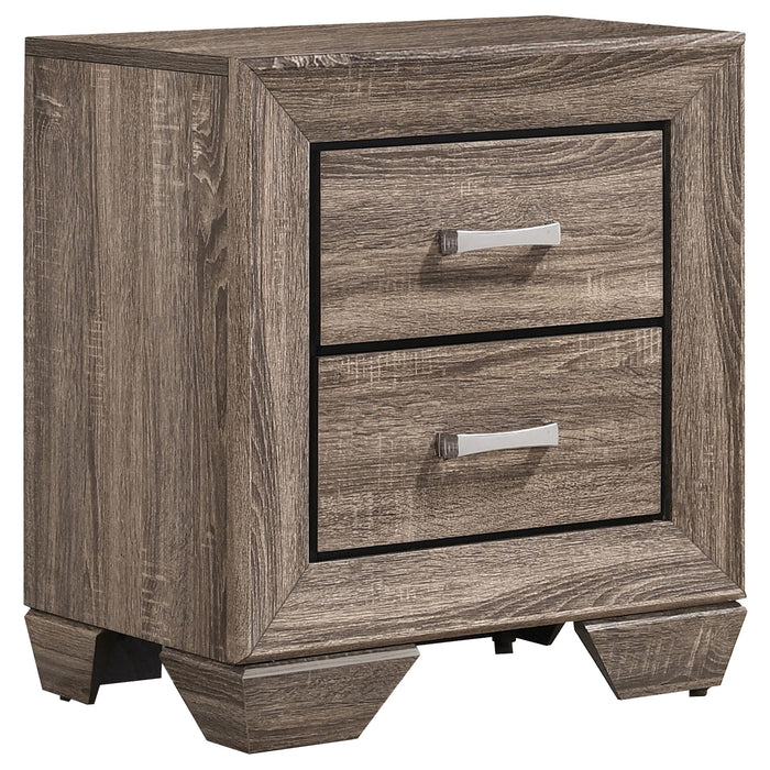 Kauffman 2-drawer Nightstand Washed Taupe - Casa Morelos / Coahuila Furniture (Oklahoma City, OK)