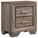 Kauffman 2-drawer Nightstand Washed Taupe - Casa Morelos / Coahuila Furniture (Oklahoma City, OK)